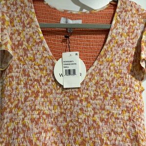 Orange and White Textured Dress